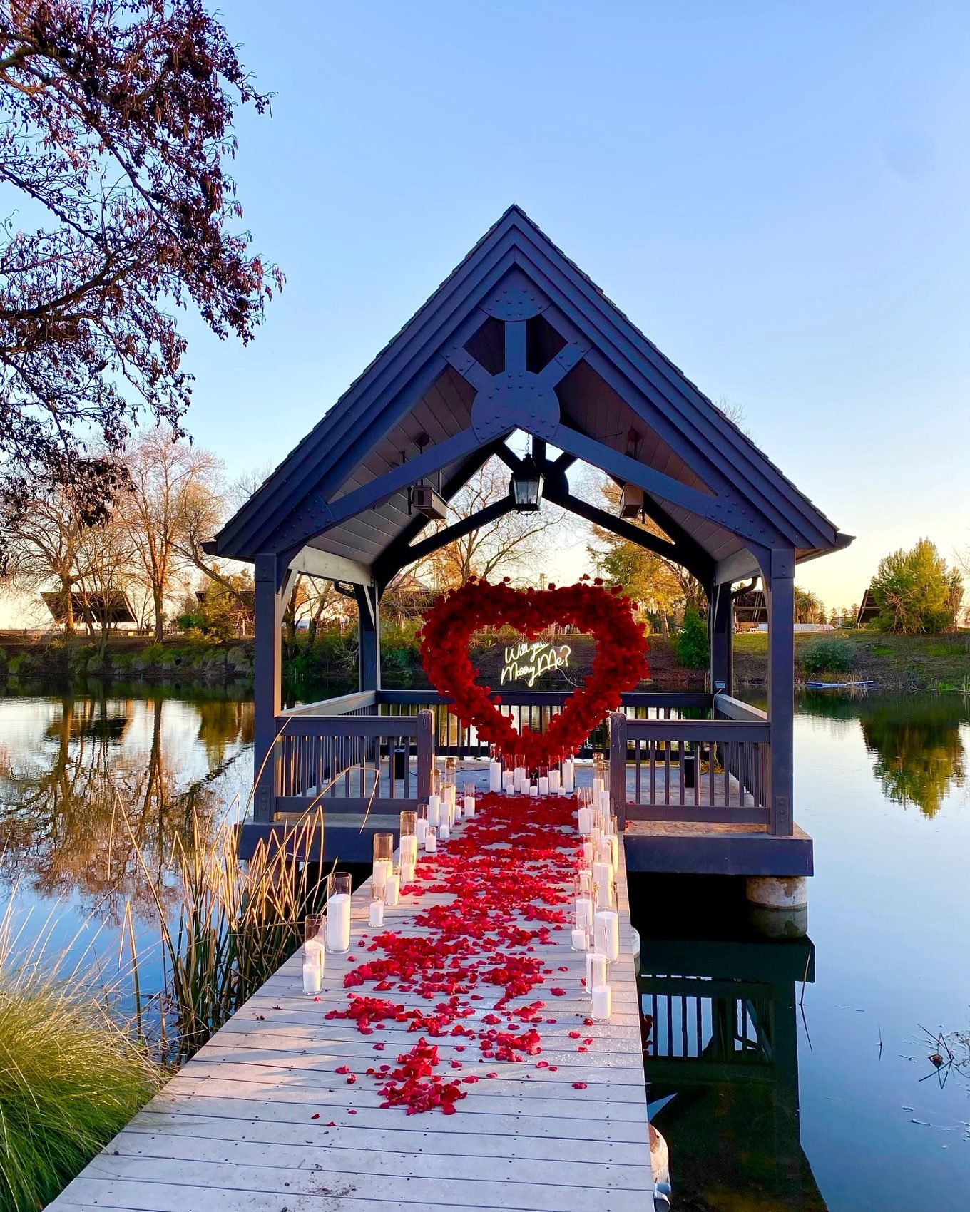 The gazebo at the end of the dock