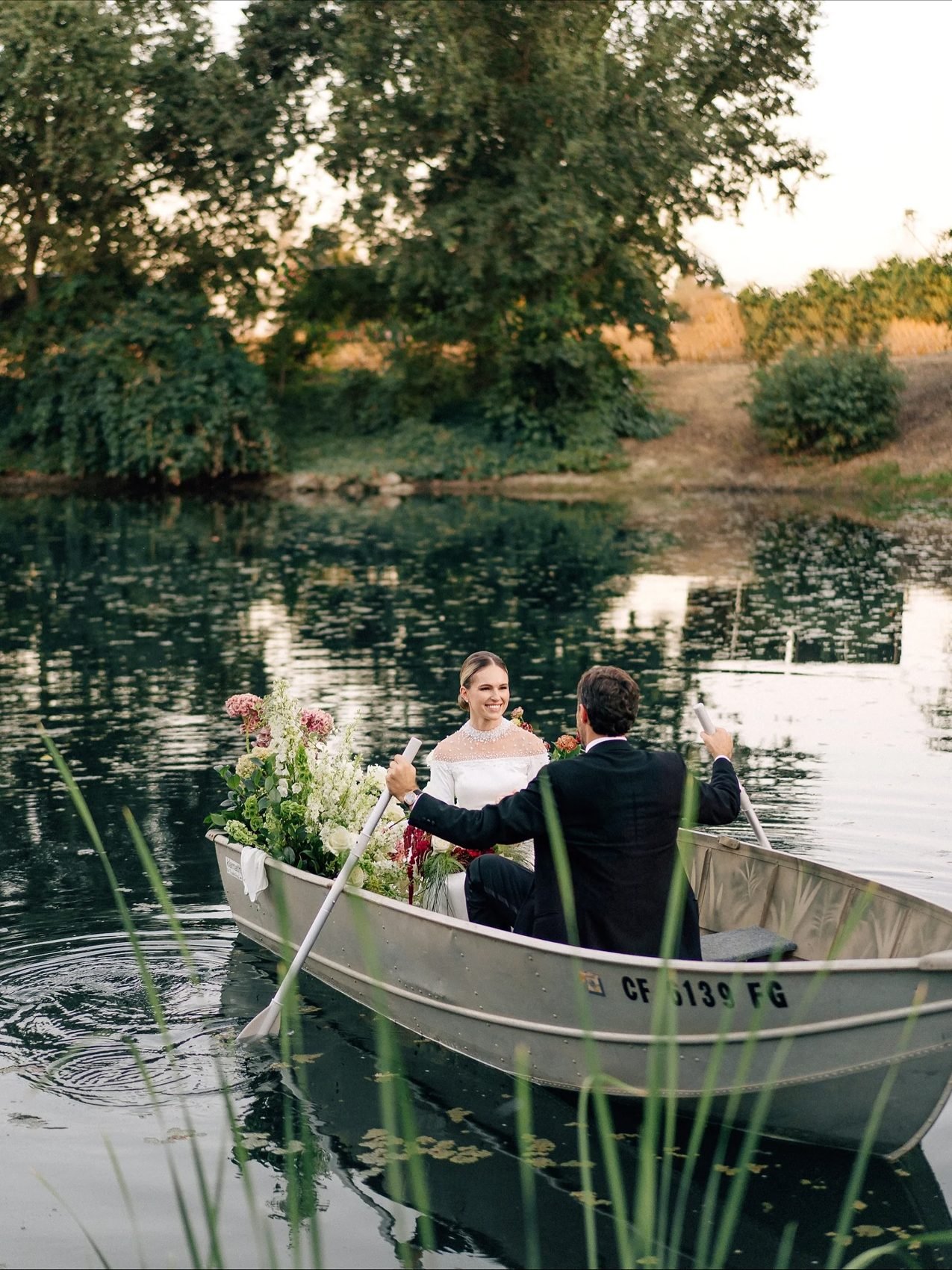 A rowboat out on the lake